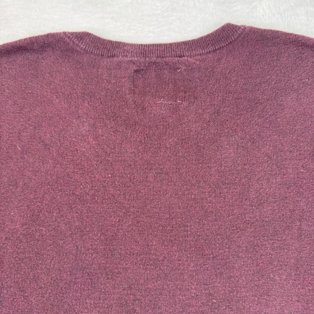 American Eagle V-Neck Sweater Mens Medium Burgundy Classic Fit Cotton Pullover